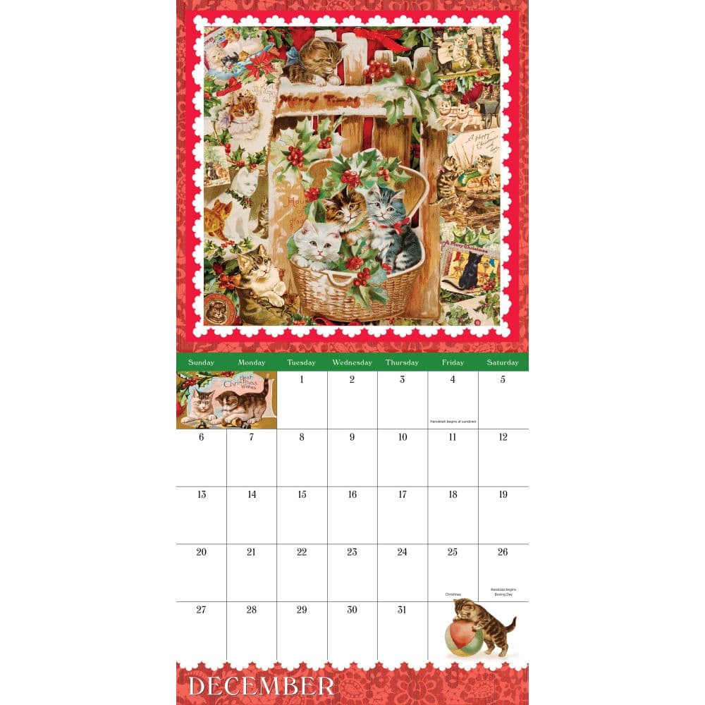 Victoriana Cats 2026 Mini Wall Calendar Fourth Alternate Image