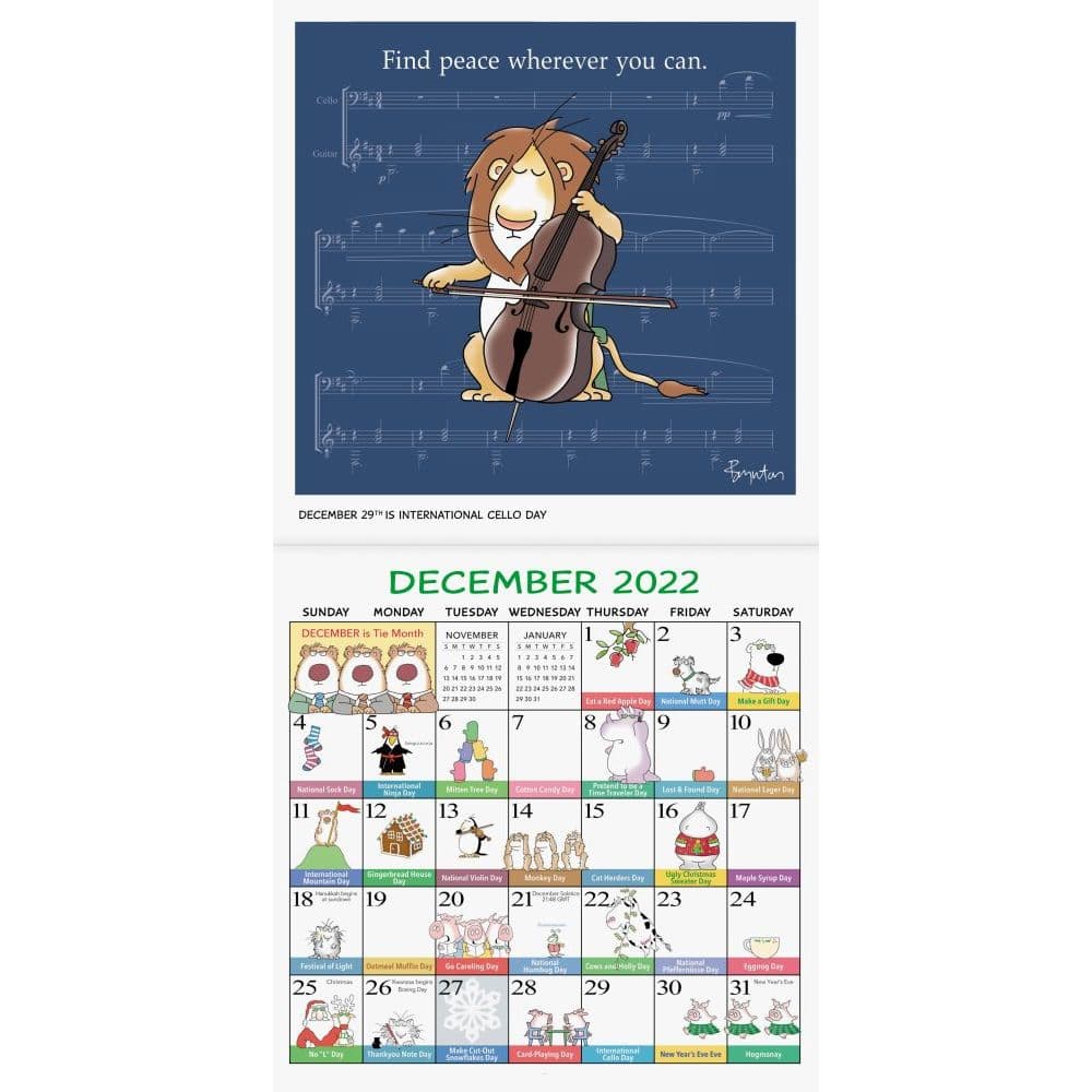 6th Day Of Christmas 2022 Sandra Boyntons Every Days a Fabulous Holiday 2022 Wall Calendar