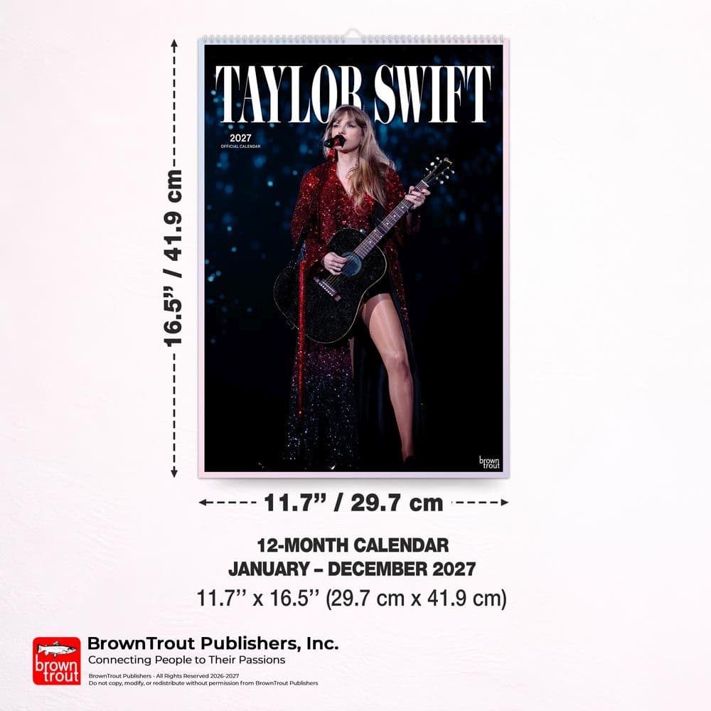 Taylor Swift Poster 2027 Wall Calendar Sixth Alternate Image