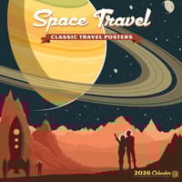 image Space Travel Classic Travel Posters 2026 Wall Calendar Main Image
