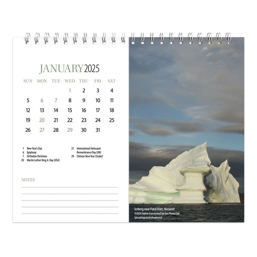 Canadian Geographic Scenic 2025 Easel Desk Calendar interior