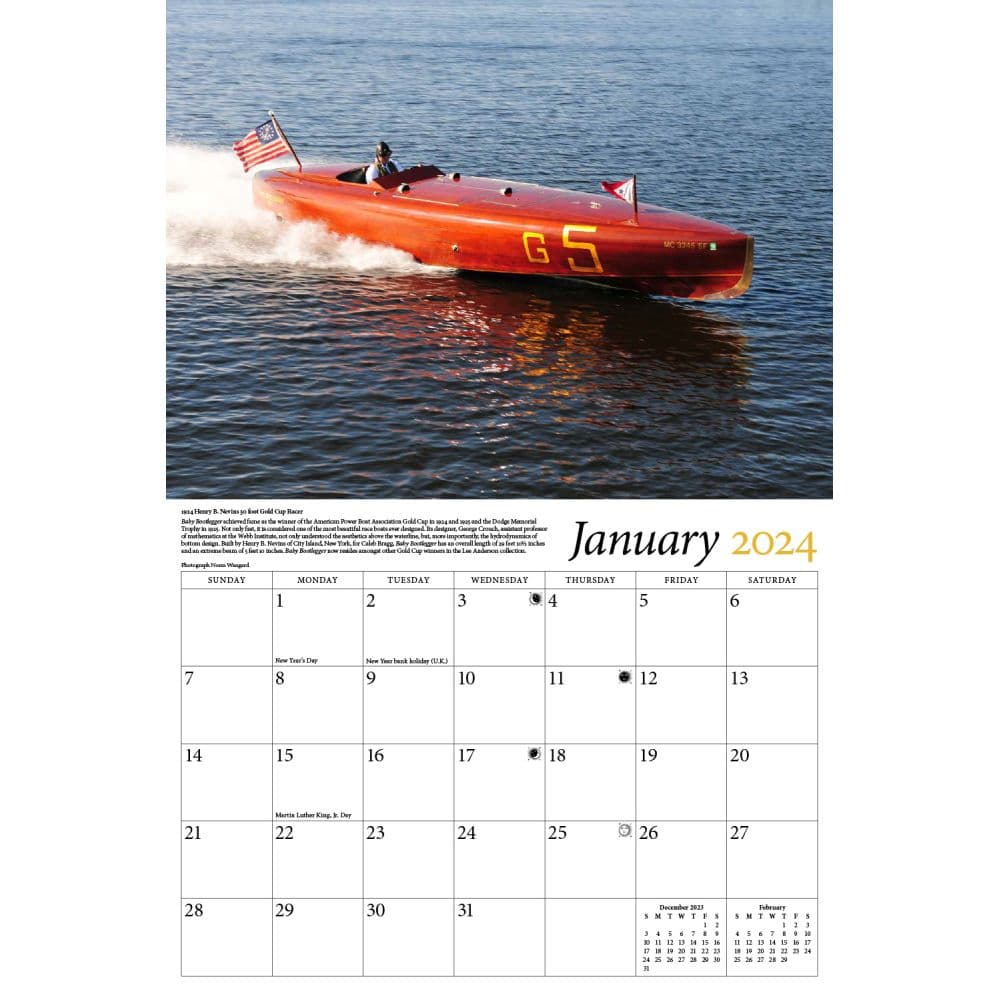Motorboats Classic 2024 Wall Calendar Alternate Image 2