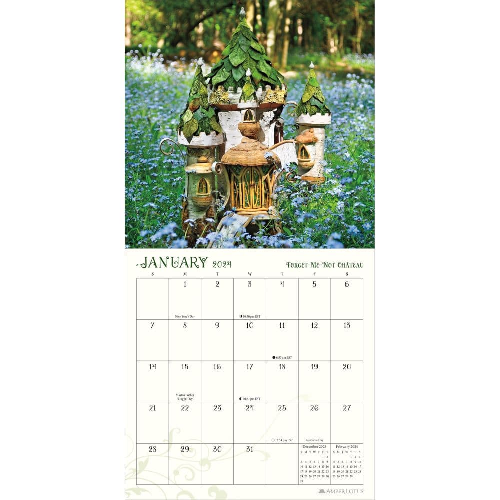 Fairy Houses 2024 Mini Wall Calendar January