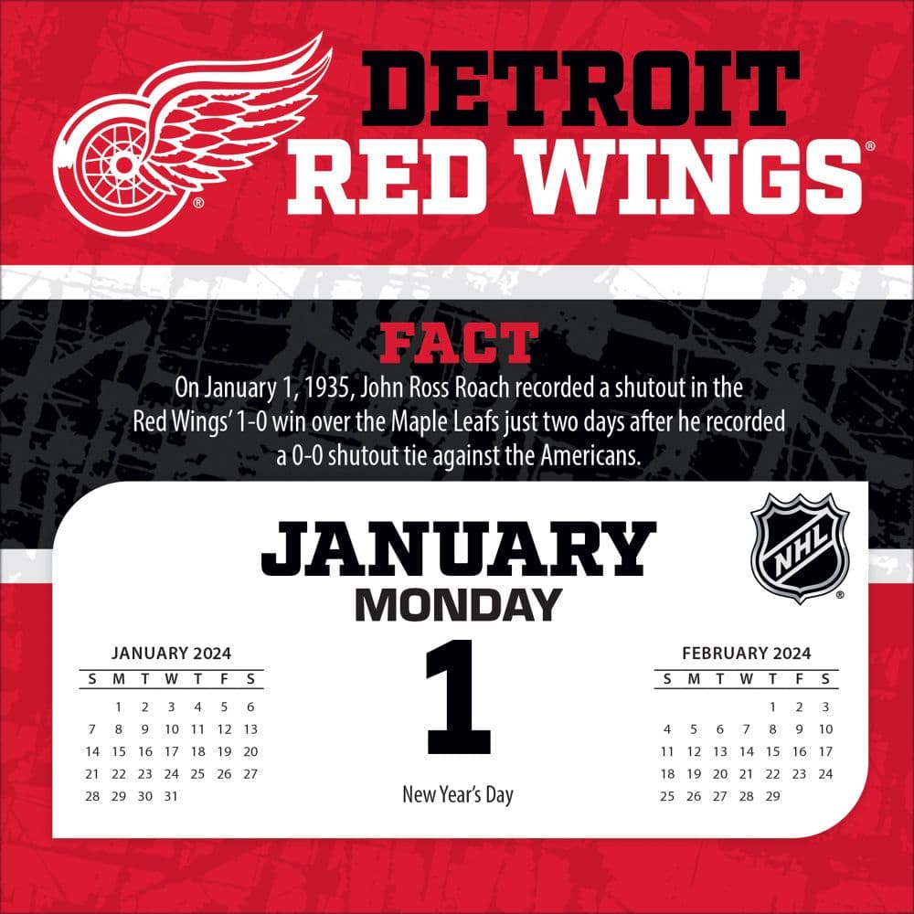Detroit Red Wings 2024 Desk Calendar Second Alternate Image width=&quot;1000&quot; height=&quot;1000&quot;
