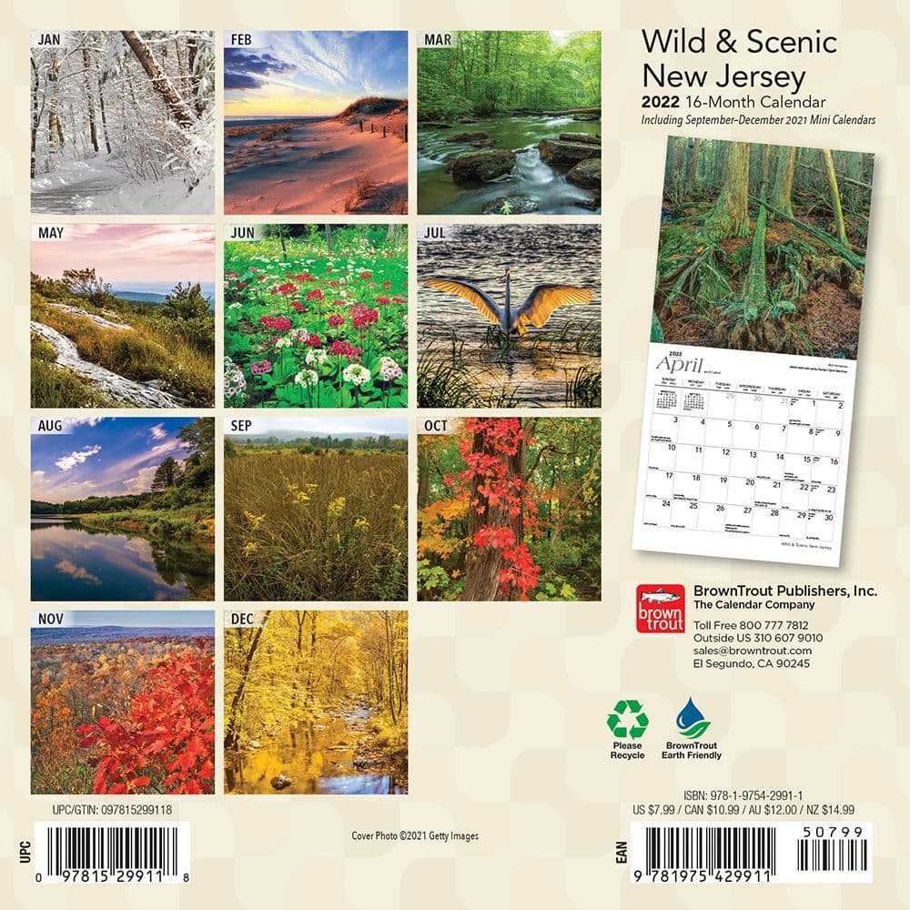 New Jersey Wild And Scenic 2022 Mini Wall Calendar - Calendars.com