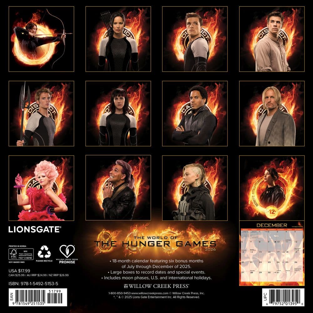 Hunger Games 2026 Wall Calendar First Alternate Image