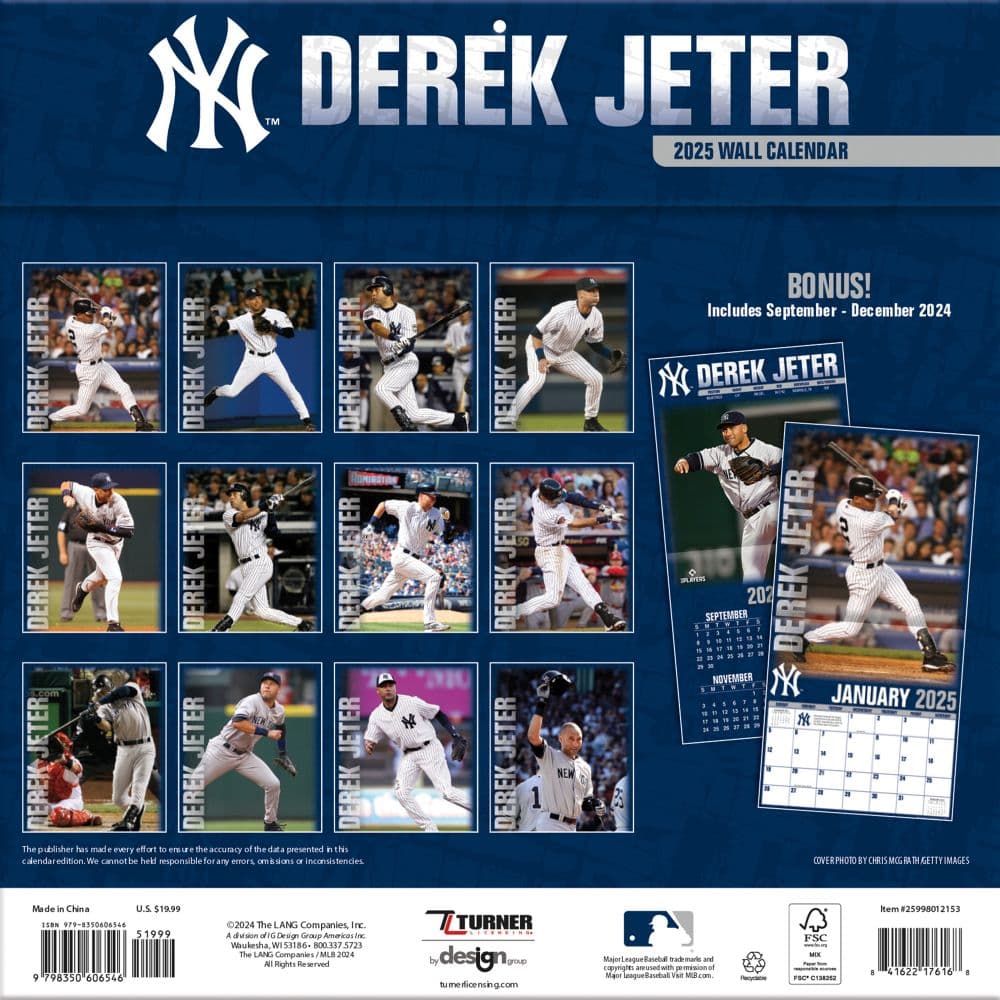 MLB Derek Jeter 2025 Wall Calendar First Alternate Image