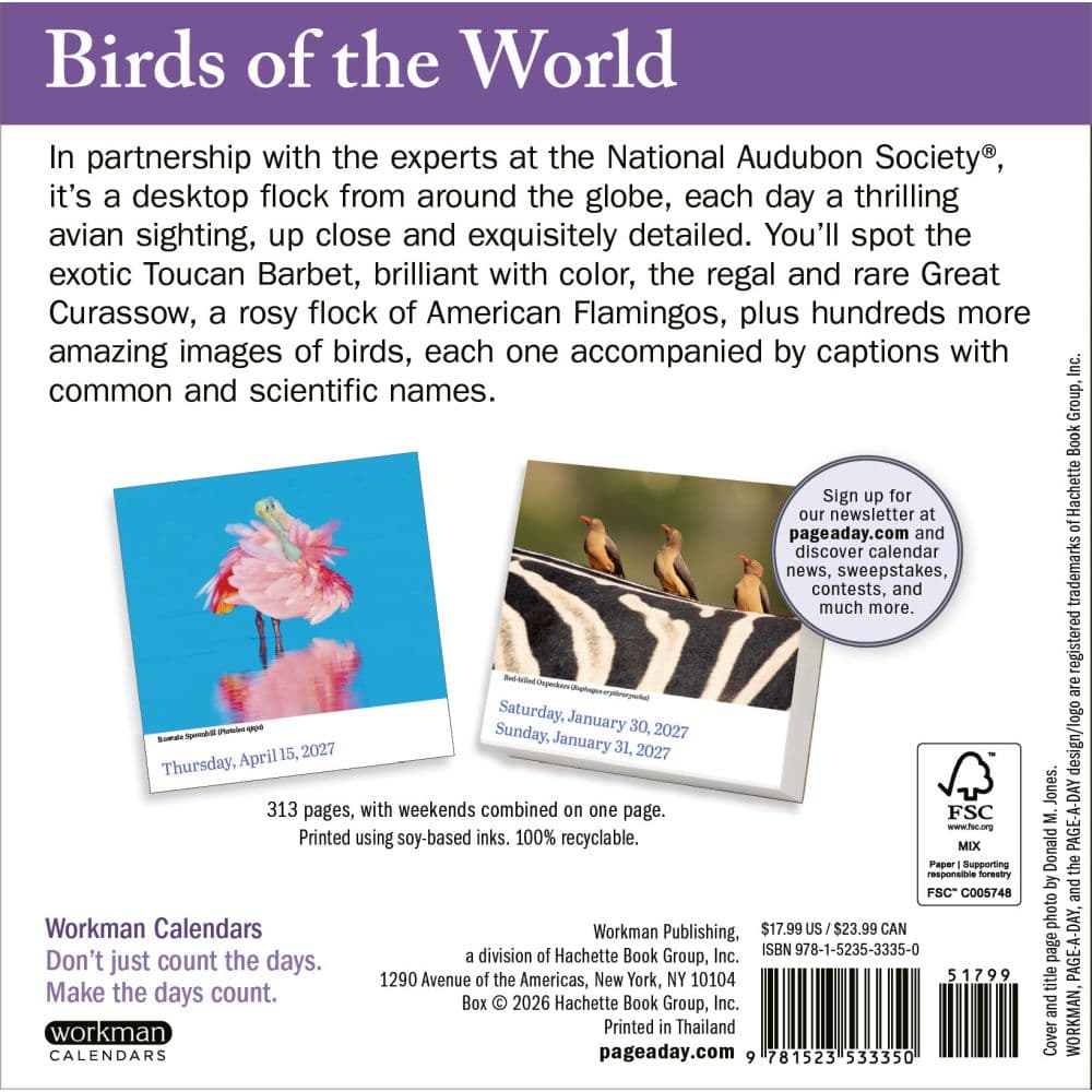 Audubon Birds 2027 Page-A-Day Desk Calendar First Alternate Image