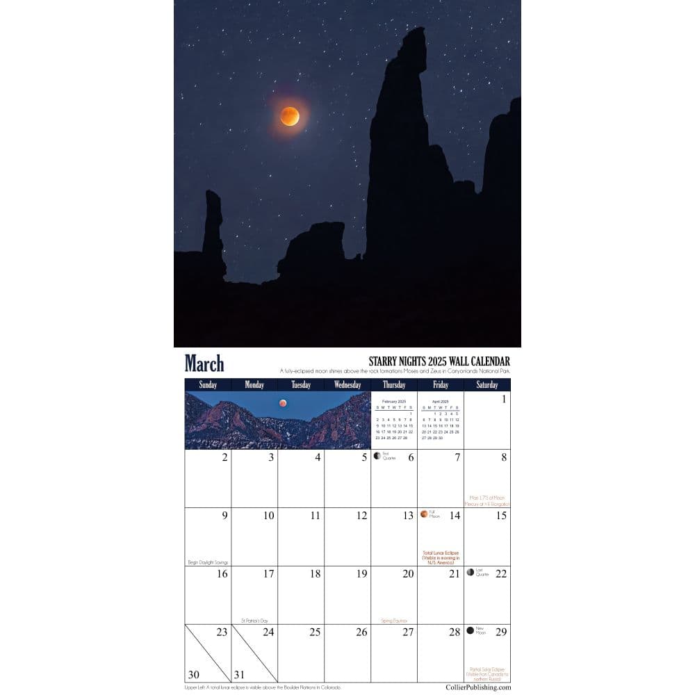 Starry Nights Astronomy 2025 Wall Calendar Fourth Alternate Image