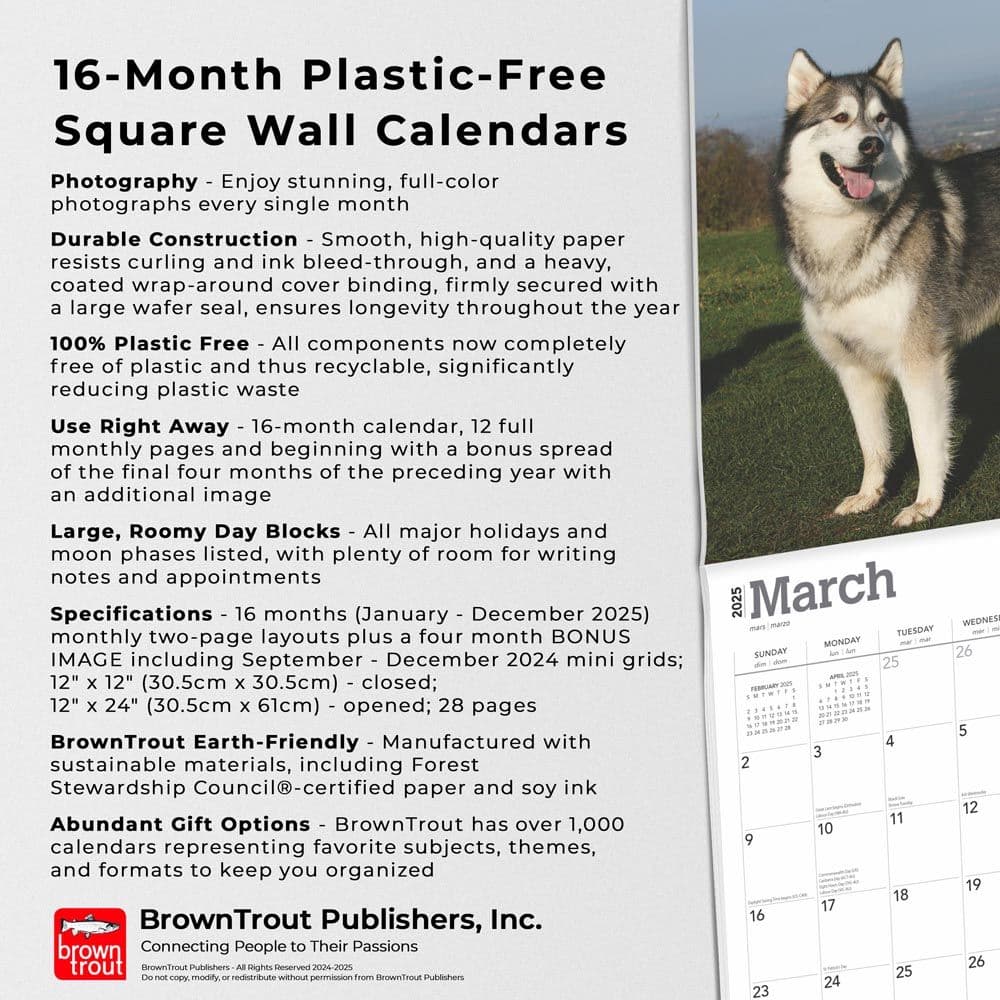 Alaskan Malamutes 2025 Wall Calendar Fourth Alternate Image width=&quot;1000&quot; height=&quot;1000&quot;