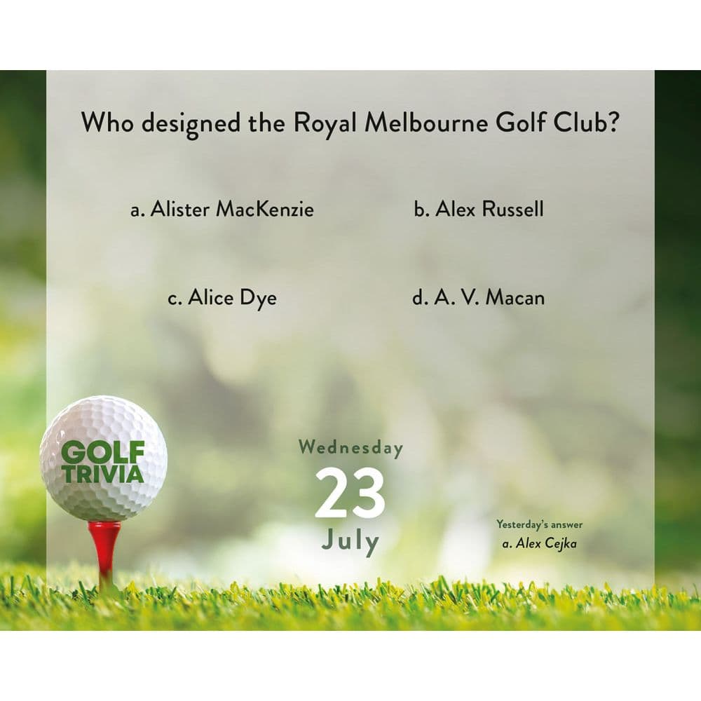 Golf Trivia 2025 Desk Calendar Third Alternate Image width=&quot;1000&quot; height=&quot;1000&quot;