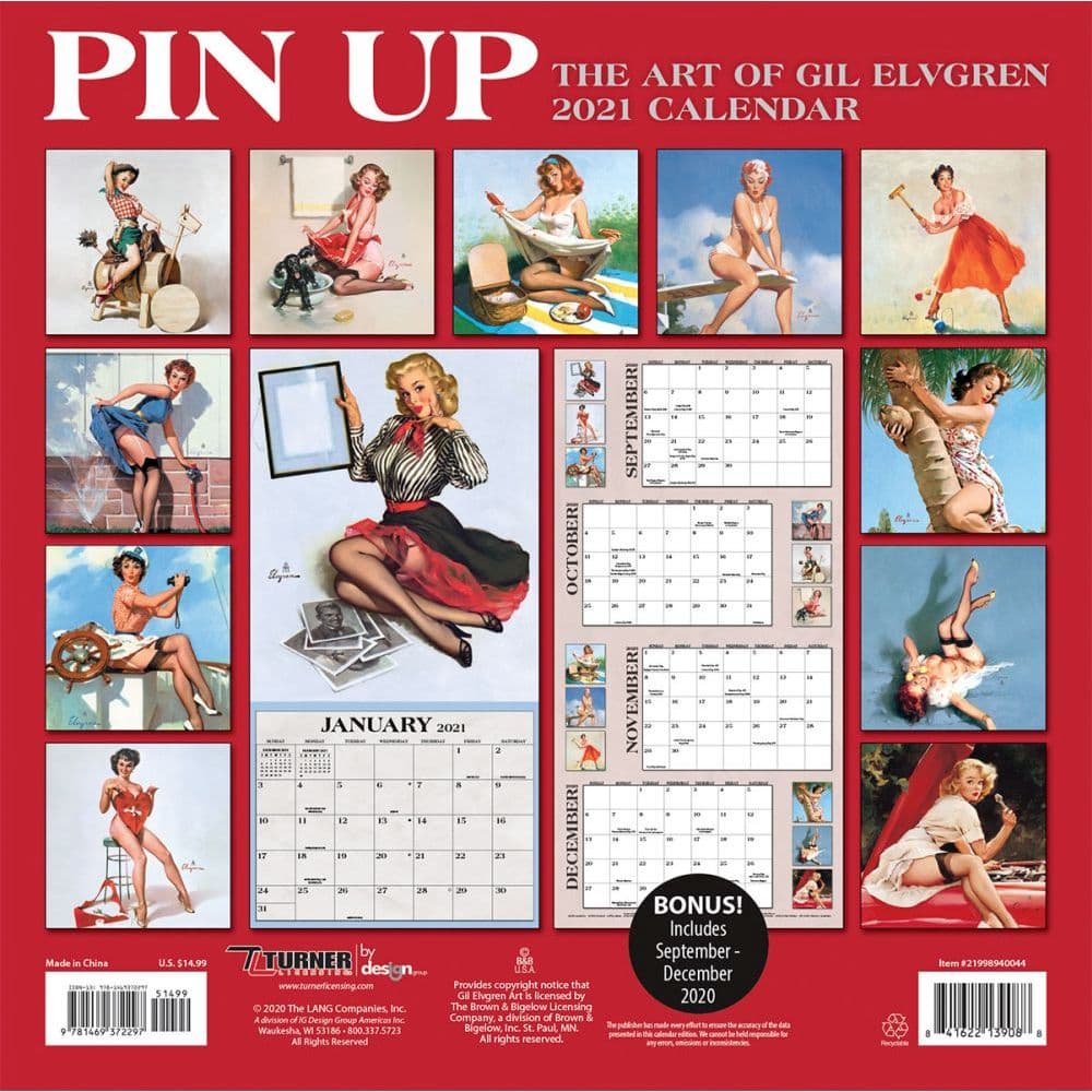 Pin Up Elvgren Wall Calendar Calendars Com