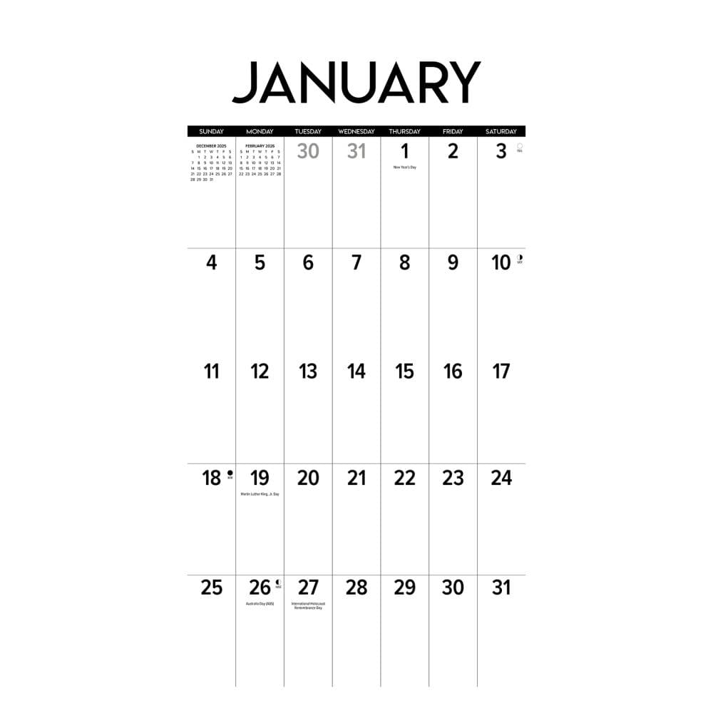 Big Day Large Print and Grid 2026 Wall Calendar Second Alternate Image