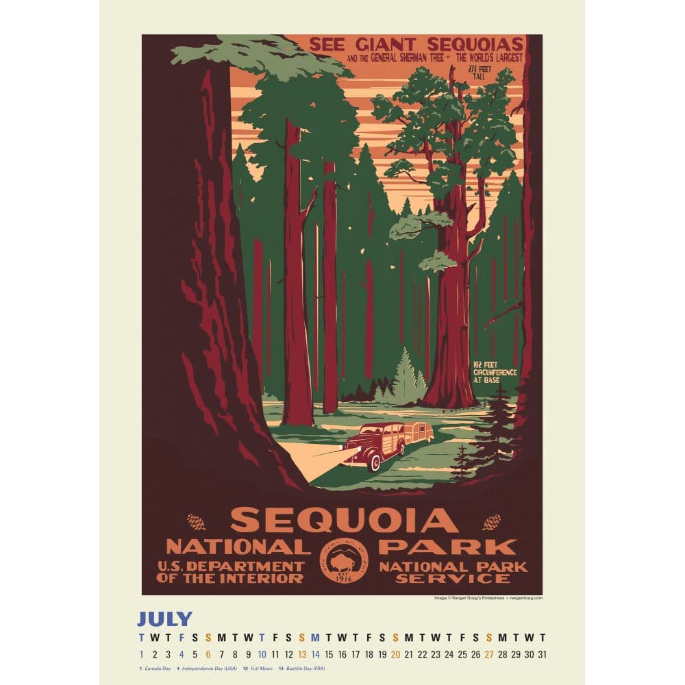 National Parks Poster Art WPA 2025 Wall Calendar