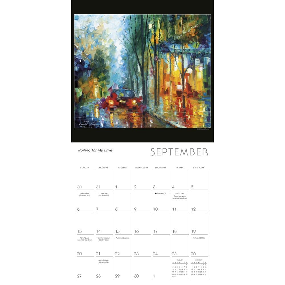 Impressions Of Light by Leonid Afremov 202 Wall Calendar Third Alternate Image