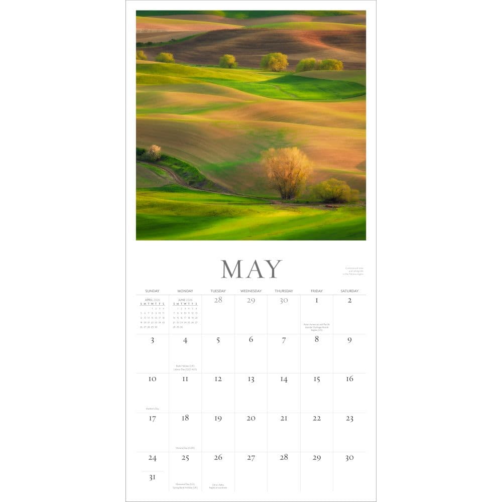Washington Evergreen 2026 Wall Calendar Third Alternate Image