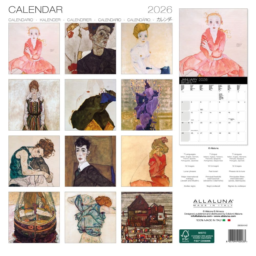Egon Schiele 2026 Wall Calendar First Alternate Image