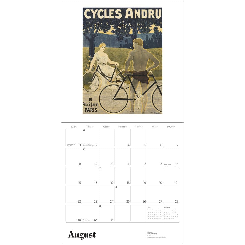 Bicycles Vintage Posters 2027 Wall Calendar Second  Alternate Image