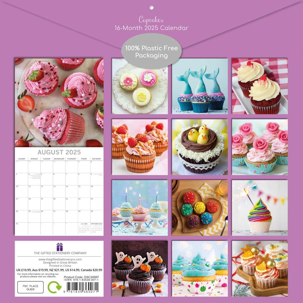 Cupcakes 2025 Wall Calendar - Calendars.com