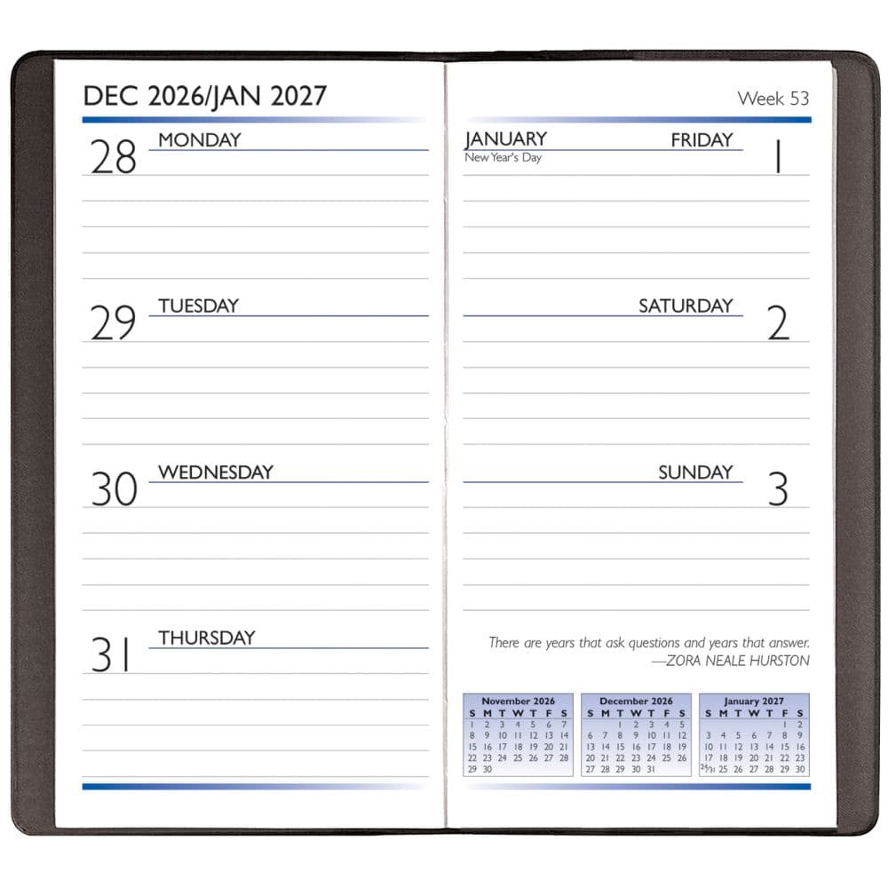 Black Weekly 2027 Pocket Planner First Alternate Image