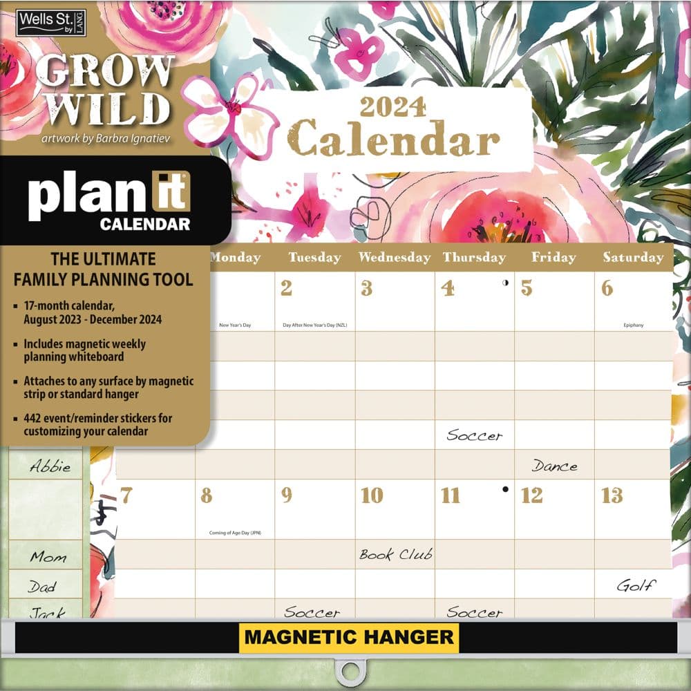 Grow Wild Plan It 2025 Wall Calendar