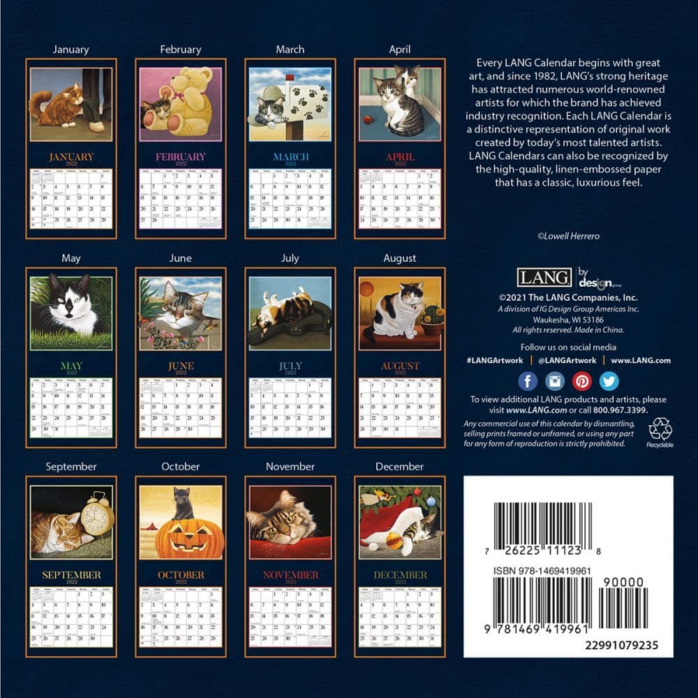  American  Cat 2022  Mini Wall Calendar  Calendars  com