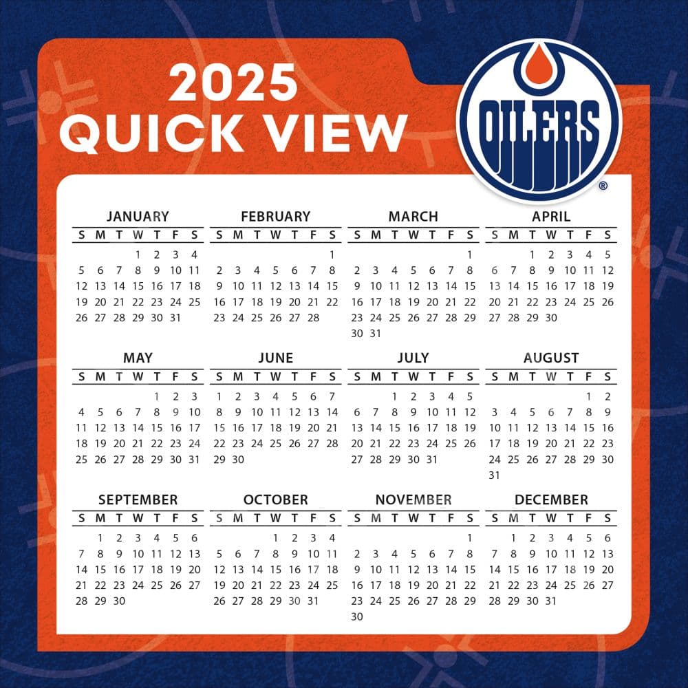 NHL Edmonton Oilers 2025 Desk Calendar Third Alternate Image