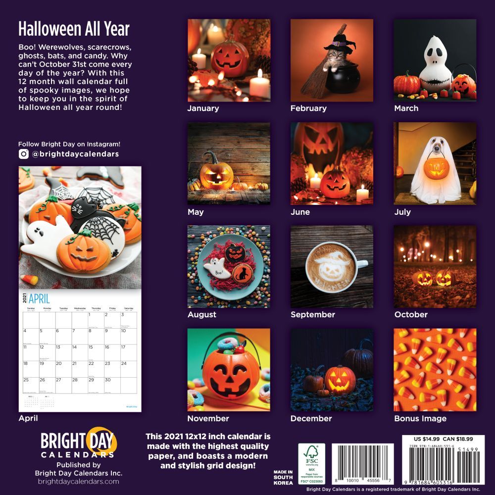Halloween Calendar 2022 Halloween All Year Wall Calendar - Calendars.com