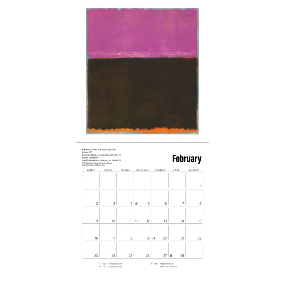 Rothko 2025 Mini Wall Calendar Alt3