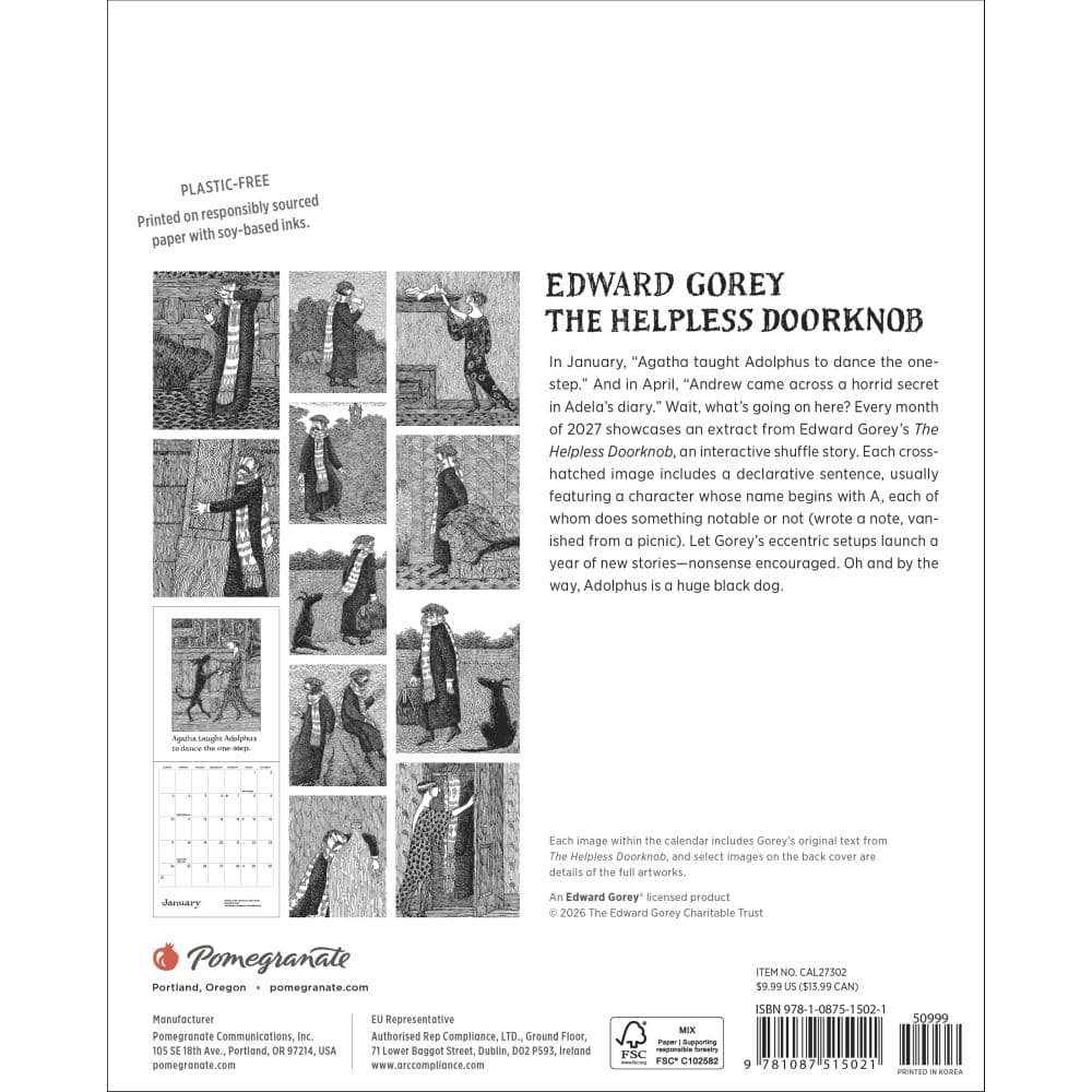 Edward Gorey 2027 Mini Wall Calendar First Alternate Image