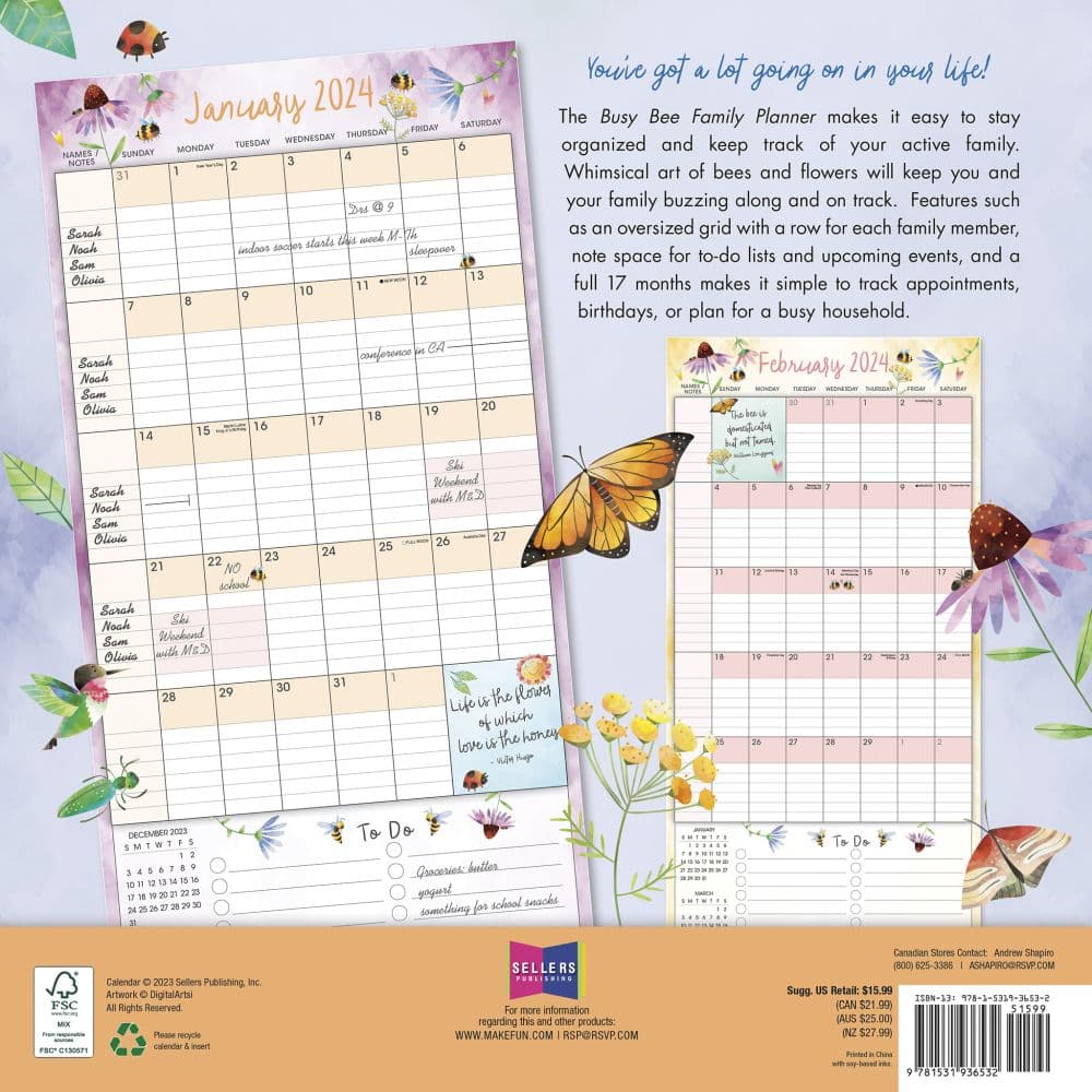 the-busy-bee-family-17-month-2024-wall-calendar-alt1