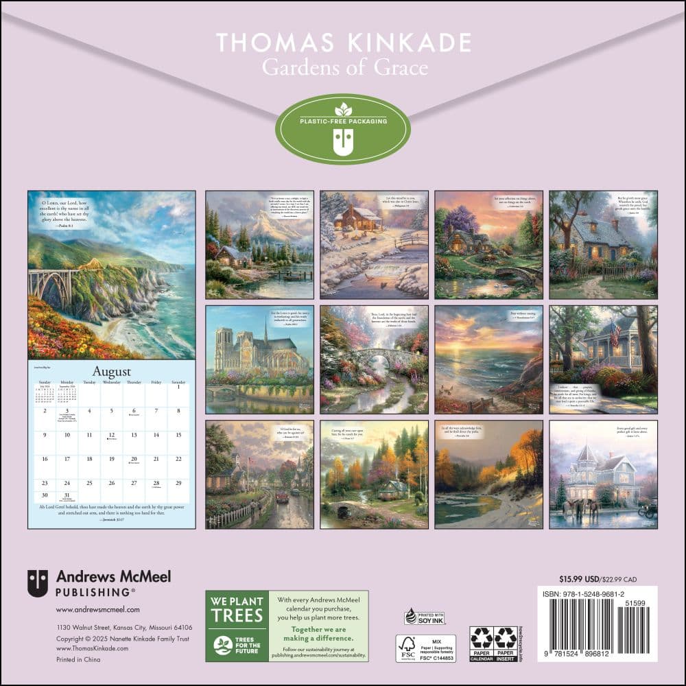 Thomas Kinkade Gardens of Grace 2026 Wall Calendar First Alternate Image