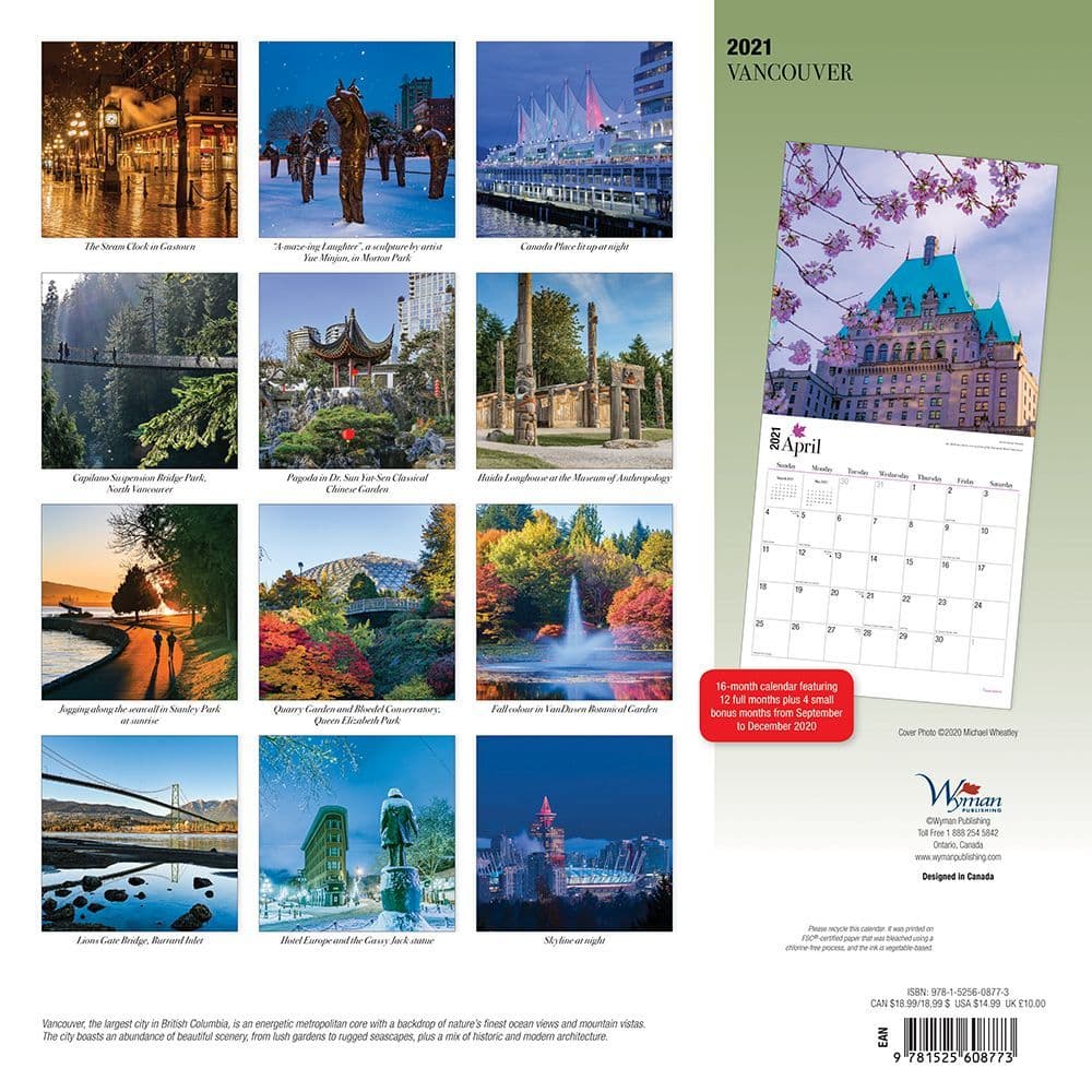 Vancouver Wall Calendar