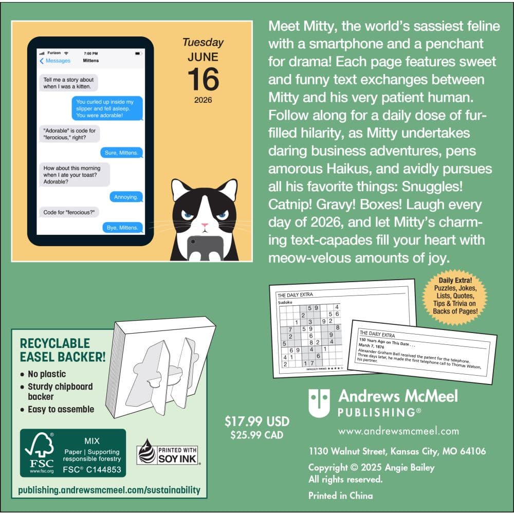 Texts from Mittens the Cat 2026 Desk Calendar First Alternate Image