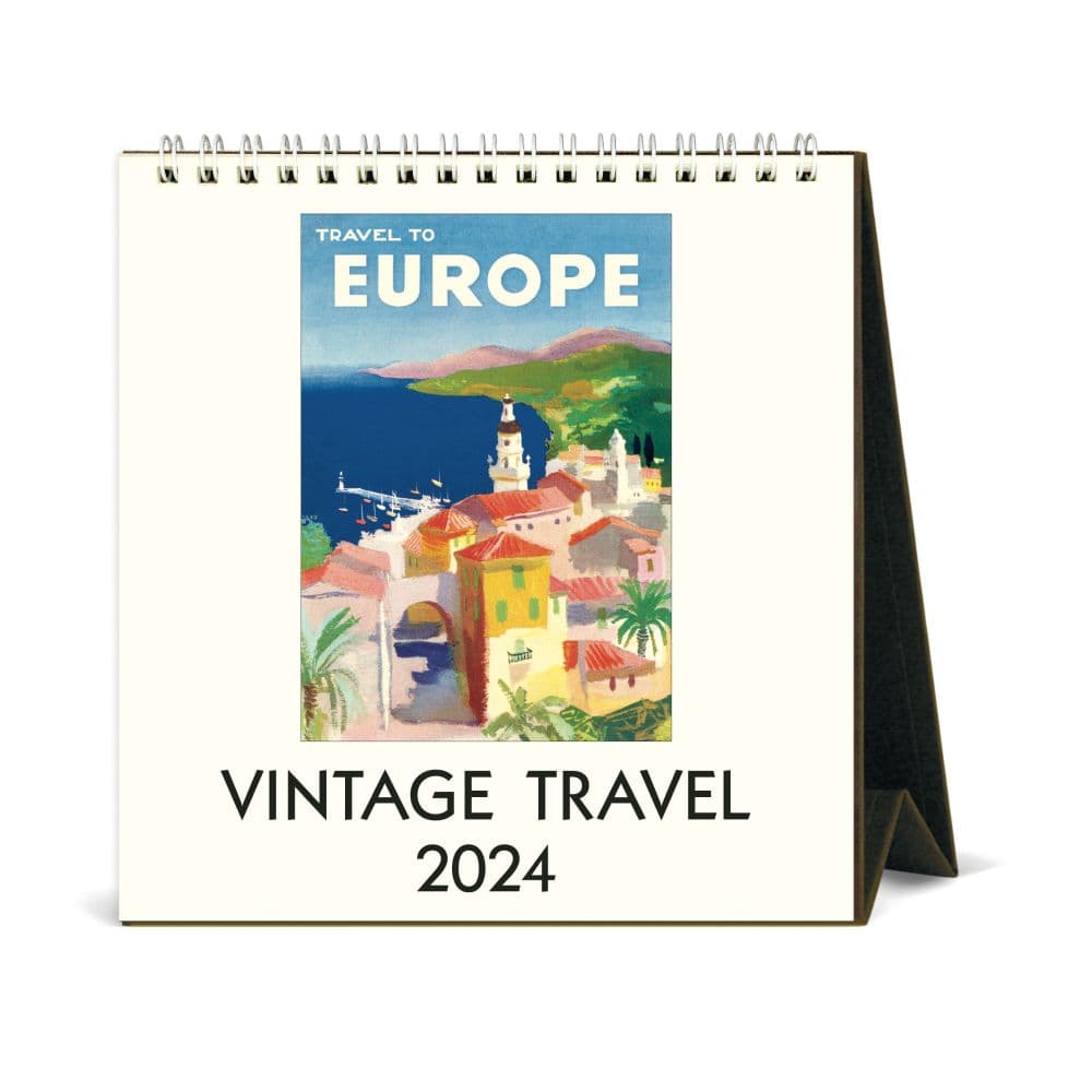 Travel Vintage 2024 Easel Desk Calendar - Calendars.com