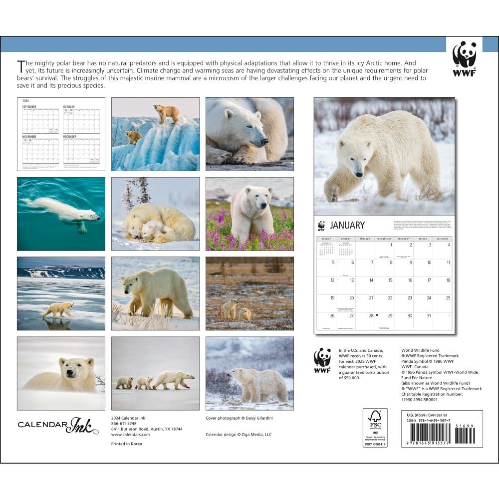 Polar Bears WWF 2025 Wall Calendar First Alternate Image width=&quot;1000&quot; height=&quot;1000&quot;