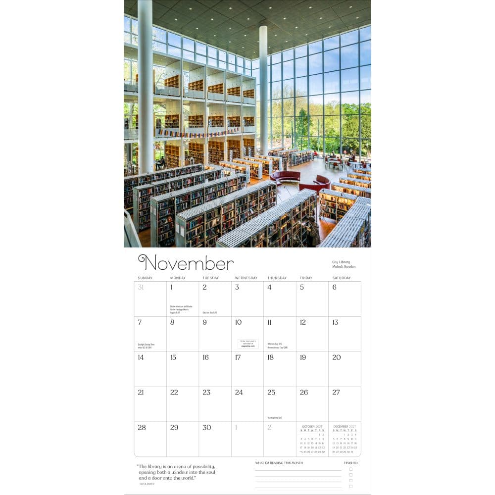 Calendar for Book Lovers 2027 Wall Calendar Third Alternate Image