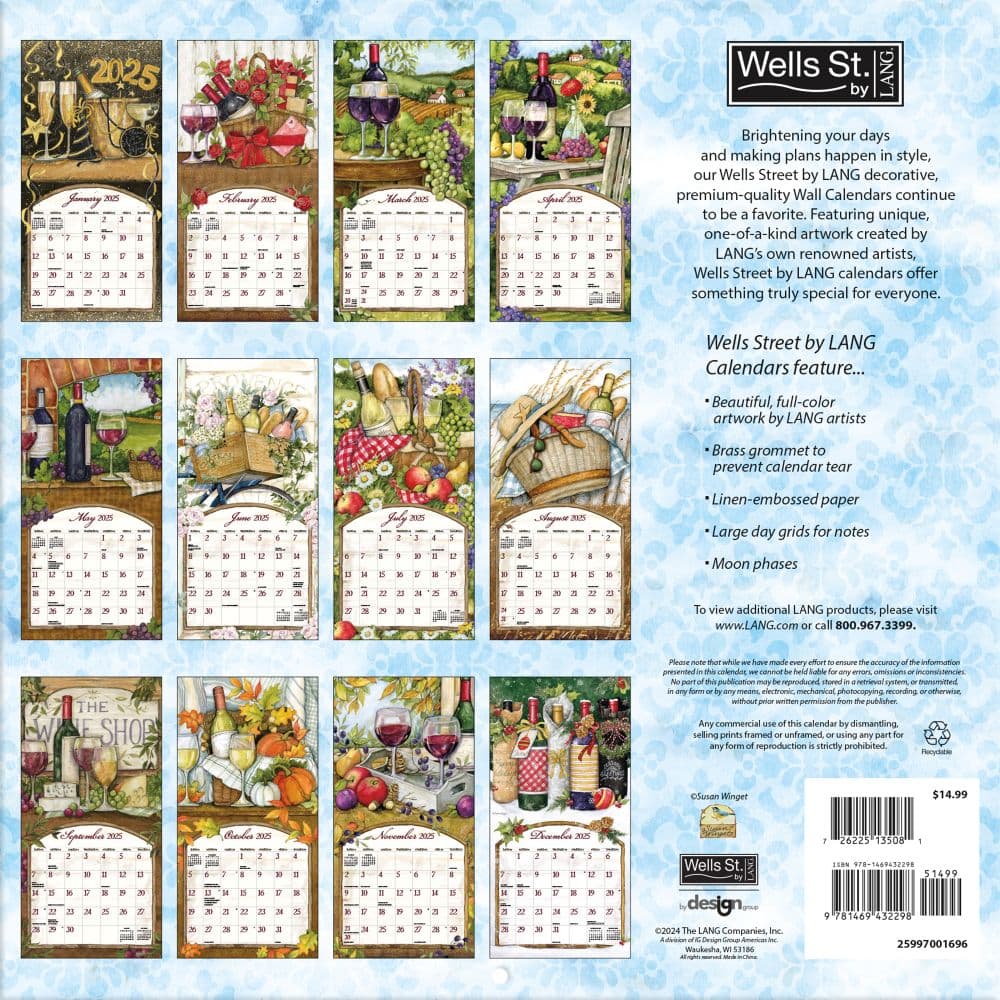 Wine Cellar by Susan Winget 2025 Wall Calendar First Alternate Image width=&quot;1000&quot; height=&quot;1000&quot;