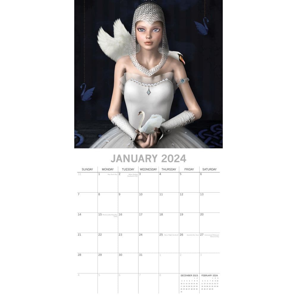 Fantasy Art 2024 Wall Calendar January