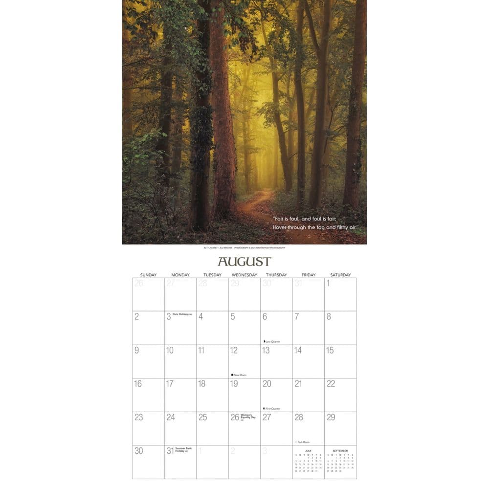 Witches Woods with Quotes from MacBeth 2026 Wall Calendar Third Alternate Image