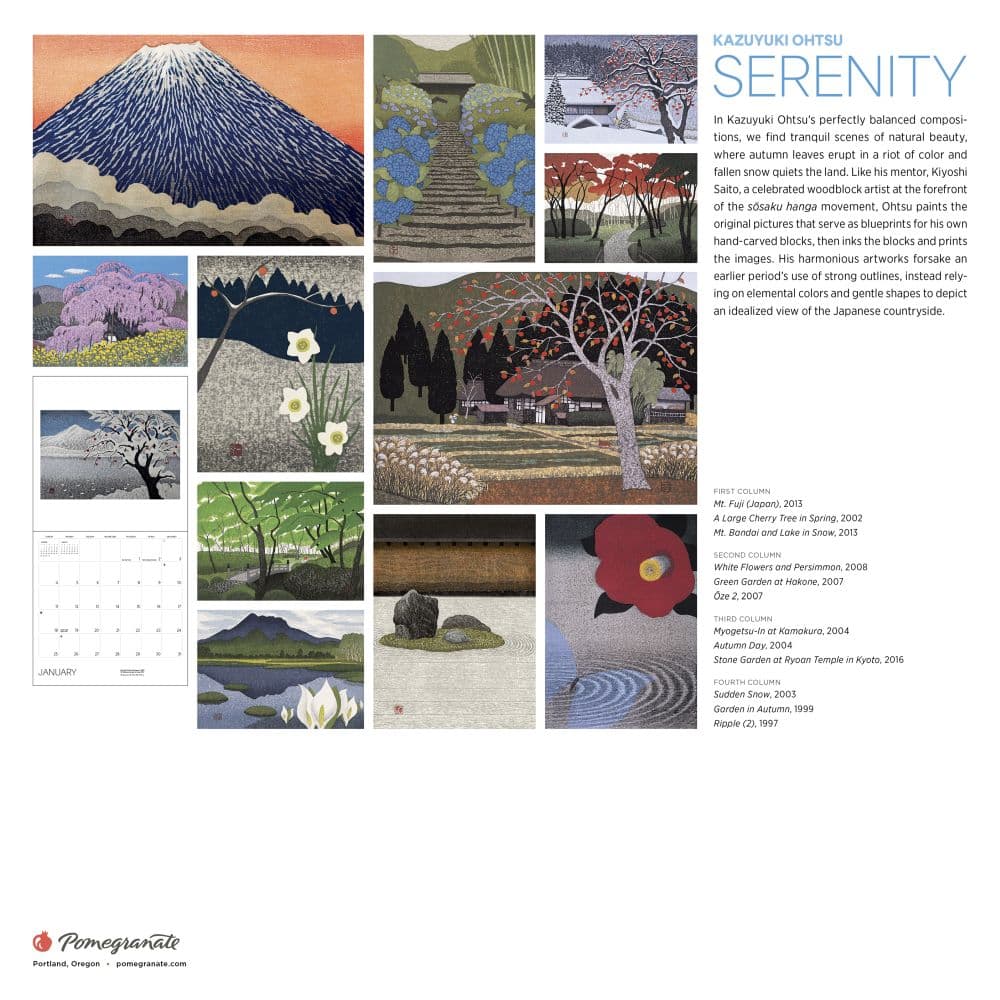 Ohtsu Serenity 2026 Wall Calendar First Alternate Image