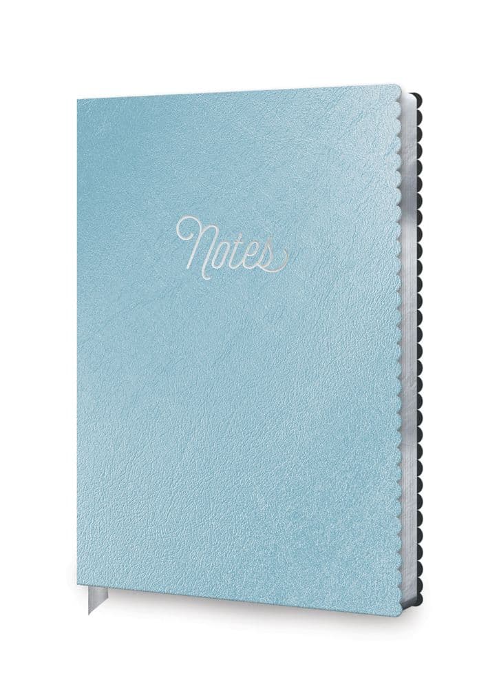 Metallic Glacier Blue Med Scalloped Edge Journal Main Image