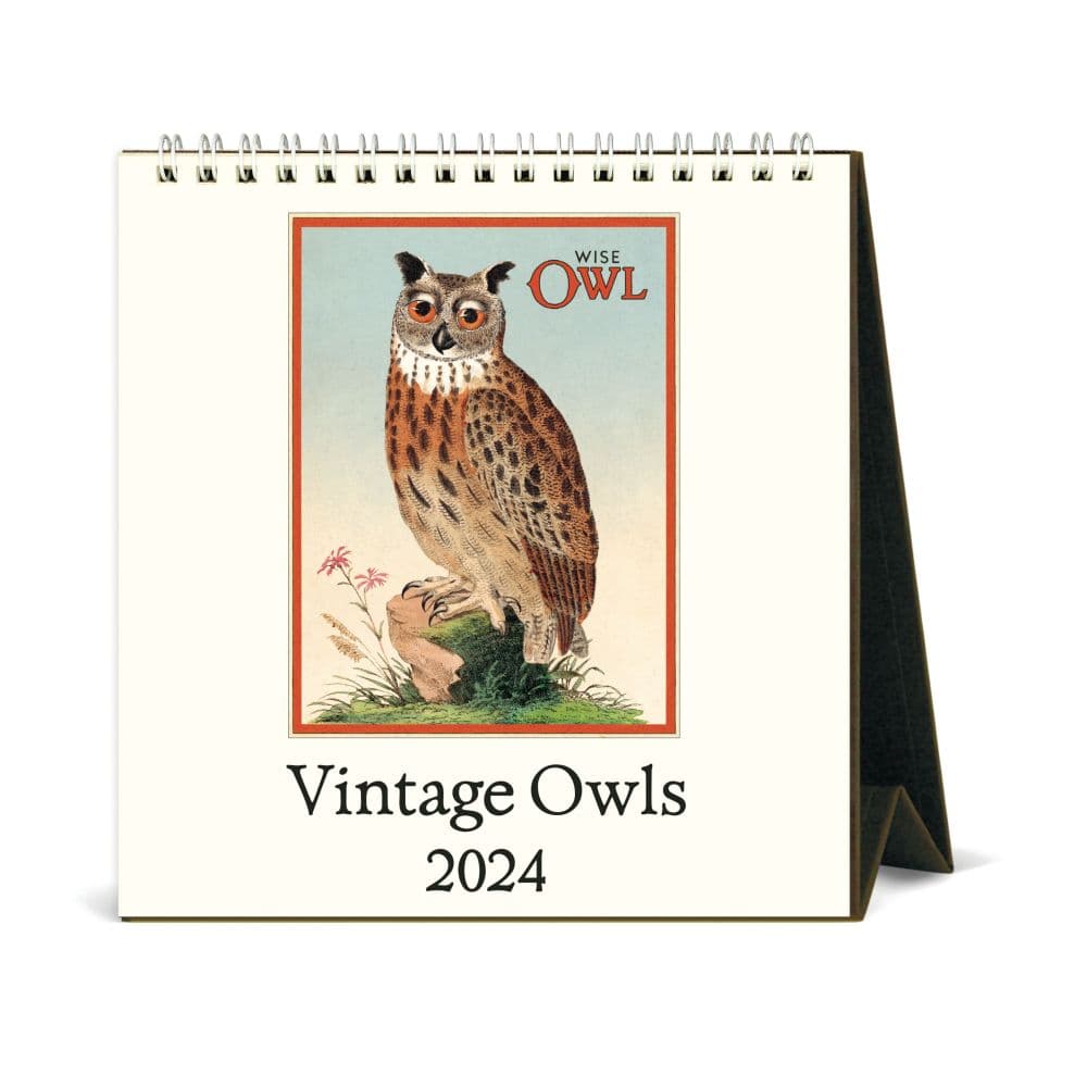 Owls Desk 2024 Easel Desk Calendar