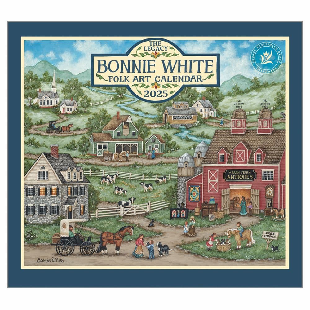 Folk Art Bonnie White 2025 Wall Calendar Main Product Image width=&quot;1000&quot; height=&quot;1000&quot;