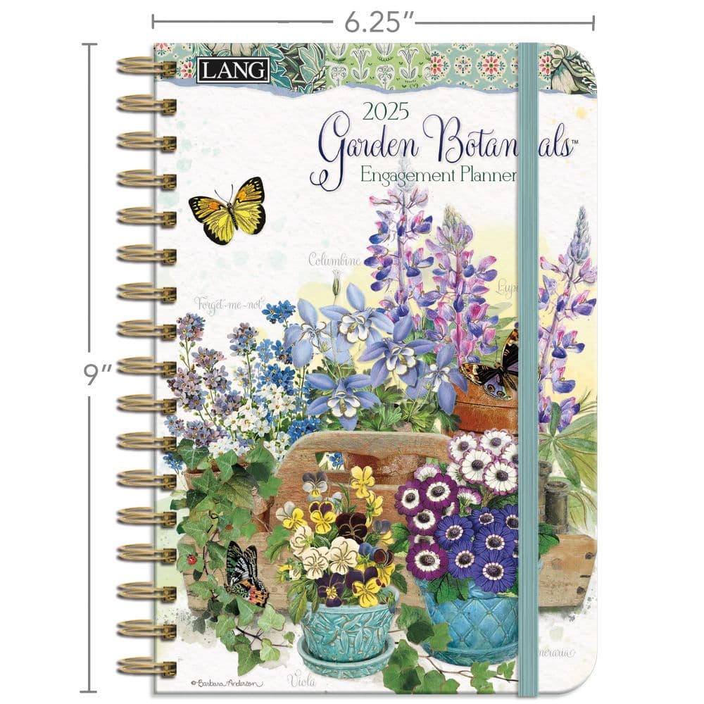 Garden Botanicals 2025 Spiral Engagement Planner by Barbara Anderson