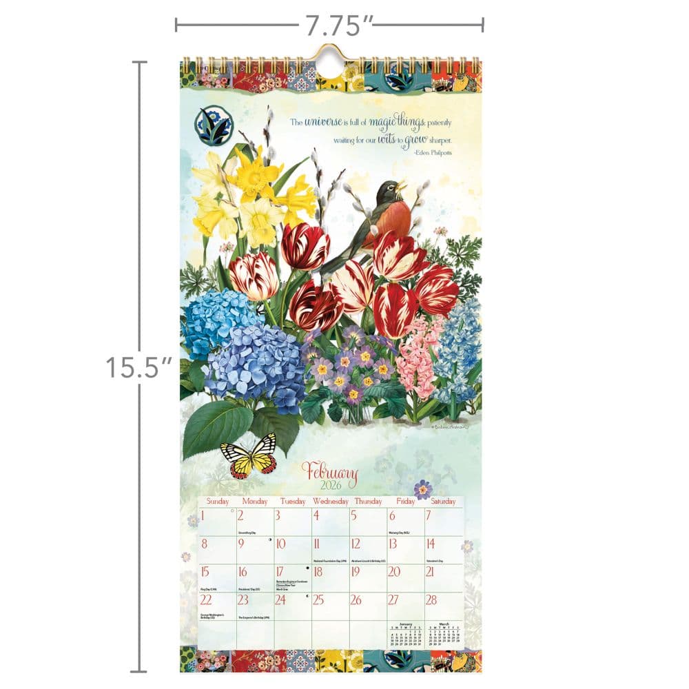 Garden Botanicals 2026 Vertical Wall Calendar_ALT6