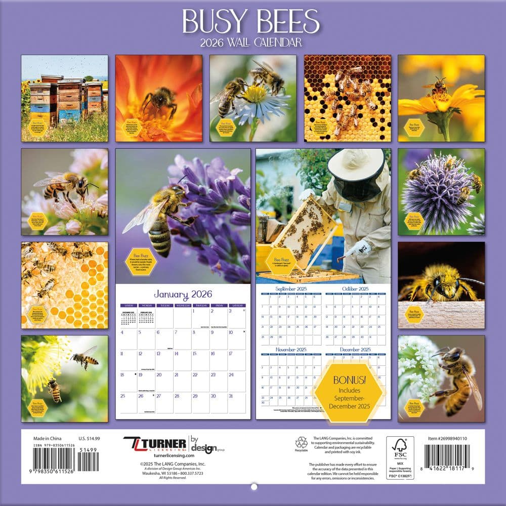 Busy Bees 2026 Wall Calendar_ALT1