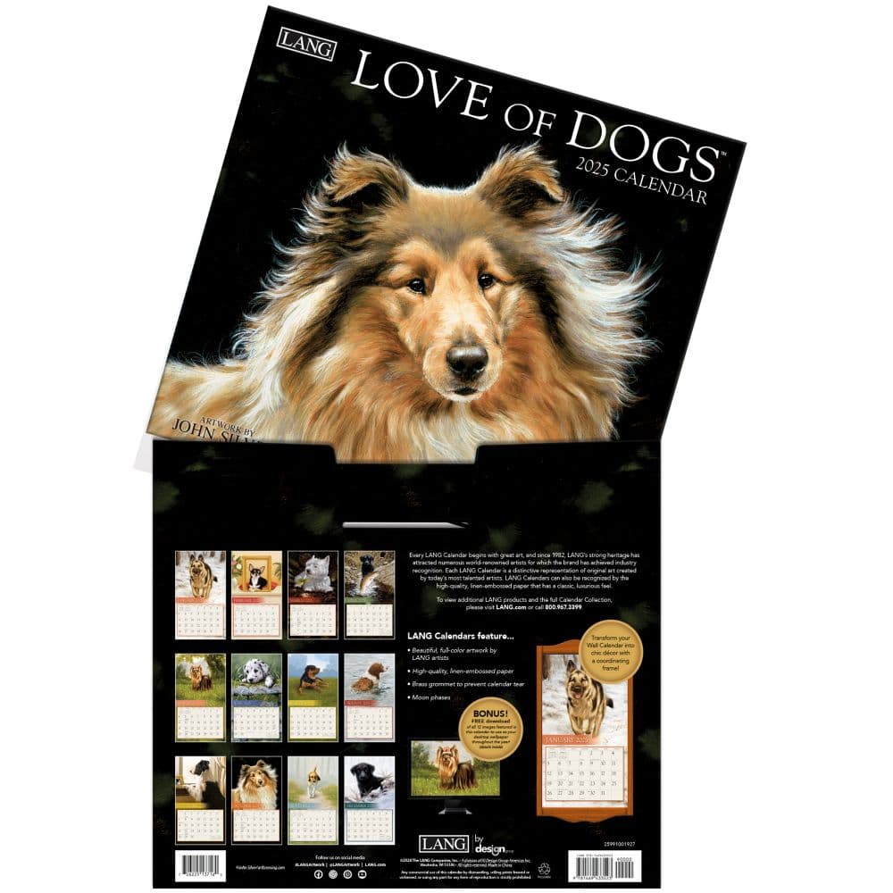 Love of Dogs by John Silver 2025 Wall Calendar Third Alternate Image width=&quot;1000&quot; height=&quot;1000&quot;