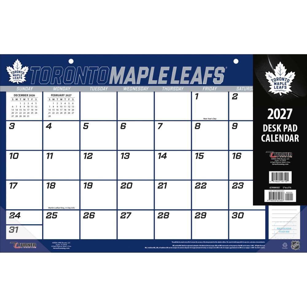 NHL Toronto Maple Leafs 2027 Desk Pad Main Product Image
