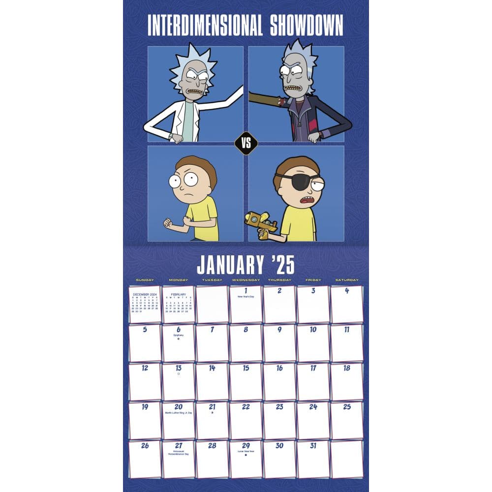 Rick and Morty 2025 Mini Wall Calendar Second Alternate Image width=&quot;1000&quot; height=&quot;1000&quot;